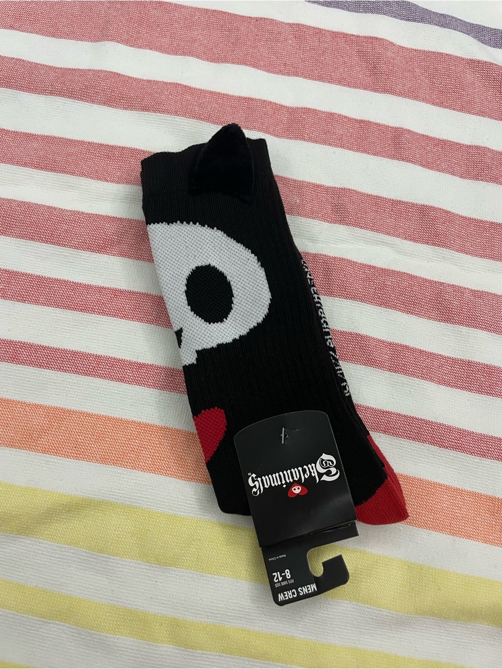Skelanimals Black Crew Socks for Men